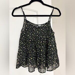 H&M Black Floral Camisole